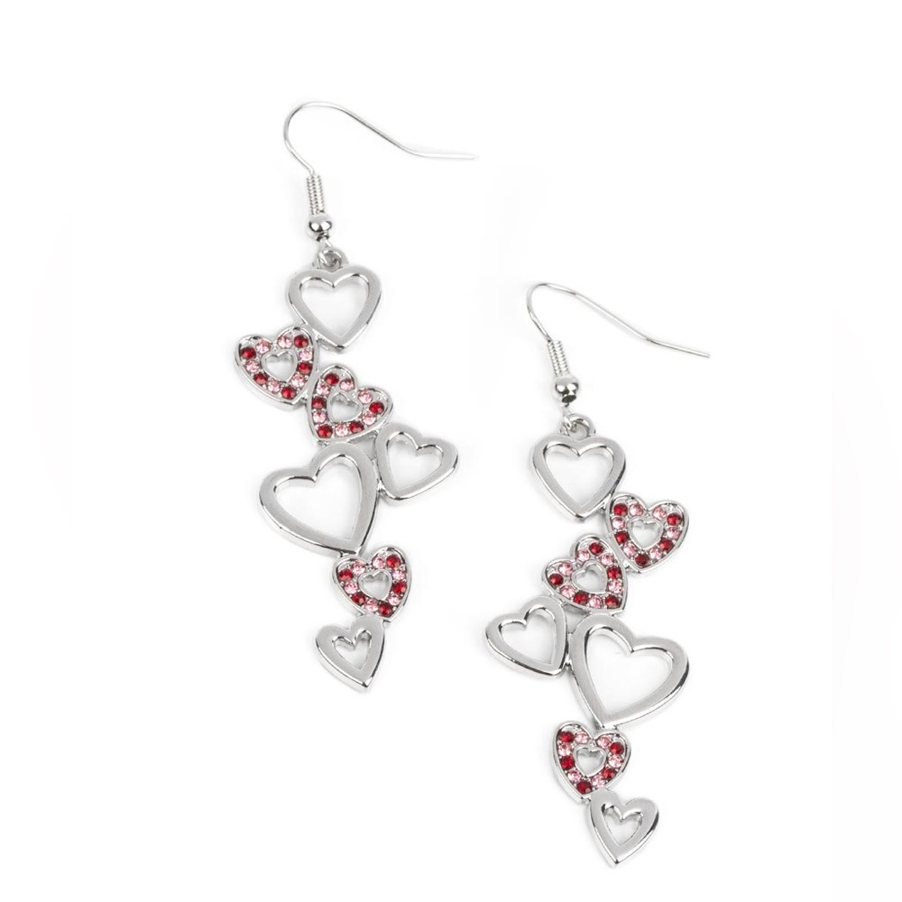 Paparazzi, heart-shaped drop earrings
